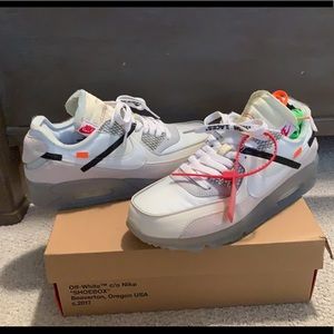 “Off-White” Air Max 90 in white/sail